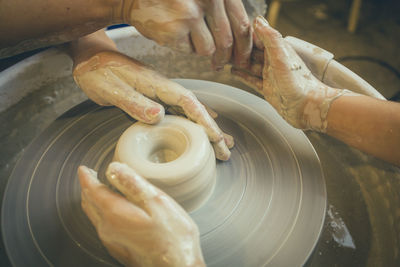 Midsection of person working