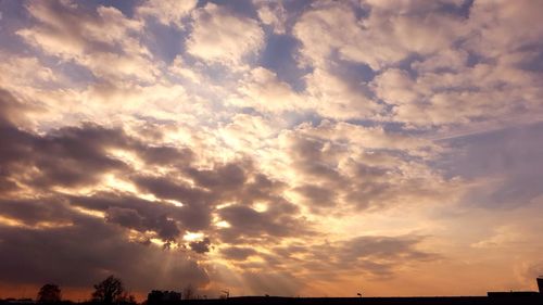 Low angle view of sky at sunset