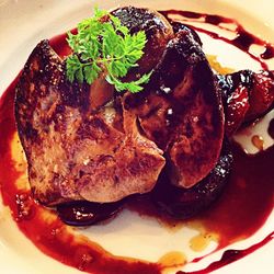 Close-up of meat on plate