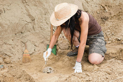 Archaeologist in the field