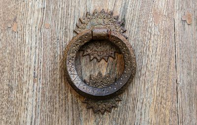 Close-up of old door knocker