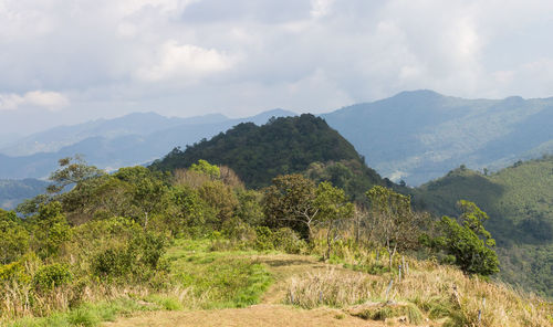 Scenic view of mountains against sky