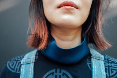 Close-up of beautiful young woman