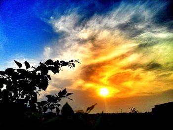 Low angle view of sky at sunset