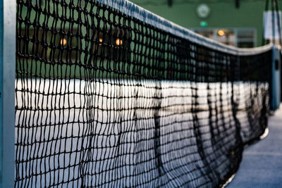 Net on tennis court