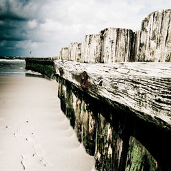 Scenic view of beach against sky