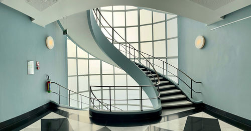 Low angle view of spiral staircase