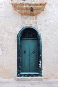 Open door of building