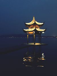 View of illuminated building at night