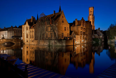 Reflection of buildings in water in a cancan in brugge