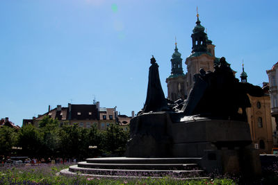 View of a temple against building