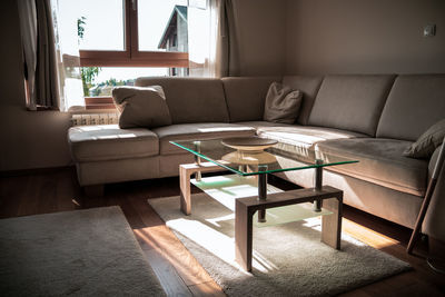 Empty chairs and table at home