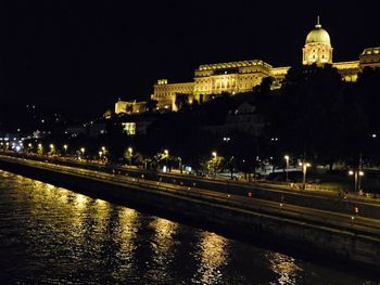 Illuminated city at night