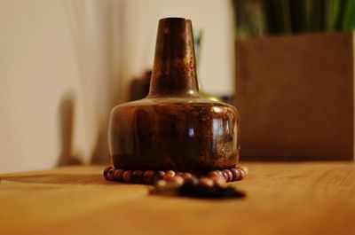 Close-up of drink on table at home