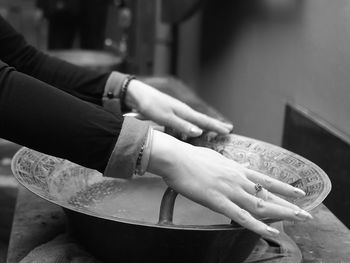 Close-up of hand holding hands