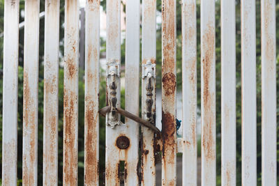 Full frame shot of rusty gate