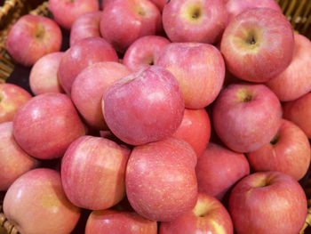 Full frame shot of apples at market stall