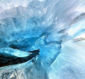 Aerial view of frozen water