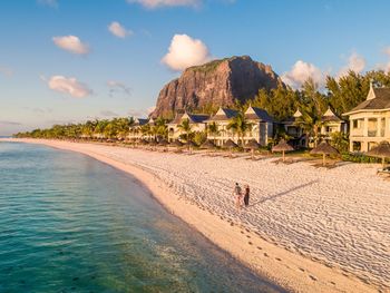 Scenic view of beach against sky