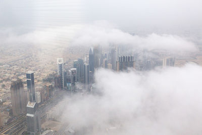 Panoramic view of cityscape against sky