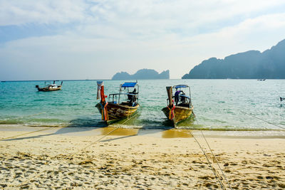 Boats in calm sea