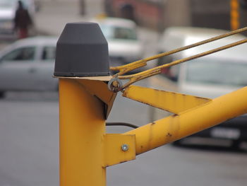 Close-up of yellow umbrella