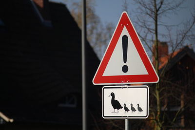Close-up of road sign