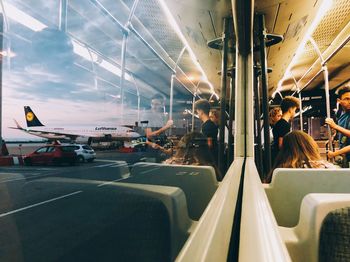 Group of people in airplane