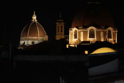 Low angle view of church at night