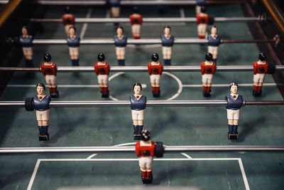 Close-up of foosball