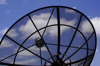 Low angle view of metallic structure against sky