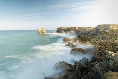 Rock formations in sea