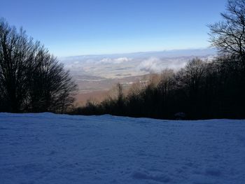 Scenic view of snow field against sky