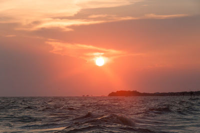 Scenic view of sunset over sea