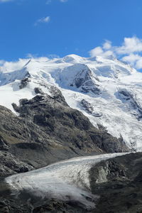 Scenic view of snowcapped mountains and glacier against sky