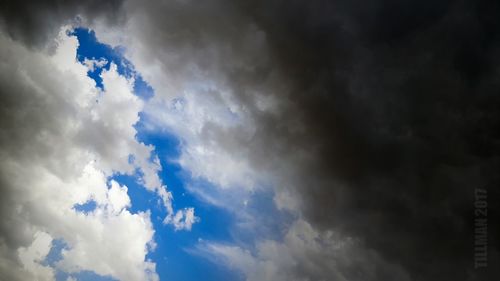 Low angle view of clouds in sky