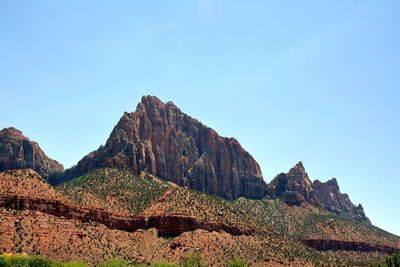 Scenic view of mountains against clear sky