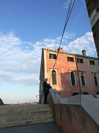 Low angle view of old building against sky