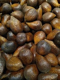 Full frame shot of snake fruit for sale at market