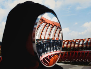 Low angle view of spiral staircase