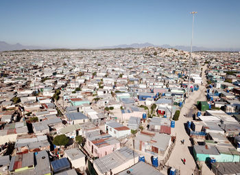 High angle view of townscape against sky