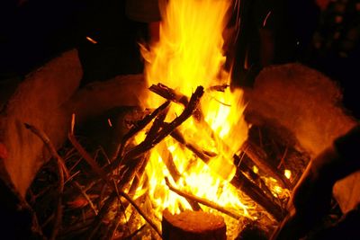 Close-up of campfire