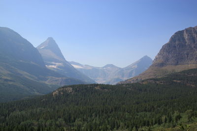 Scenic view of mountains against clear sky