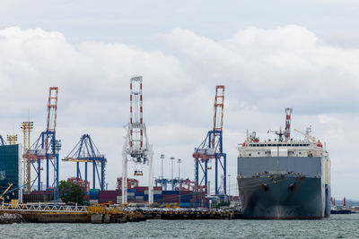 Cranes at harbor