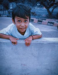 Portrait of cute boy smiling