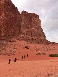 View of rock formations in desert