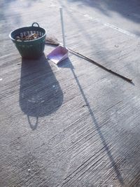 High angle view of bowl on table