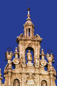 Santiago de compostela cathedral church at night in galicia, spain