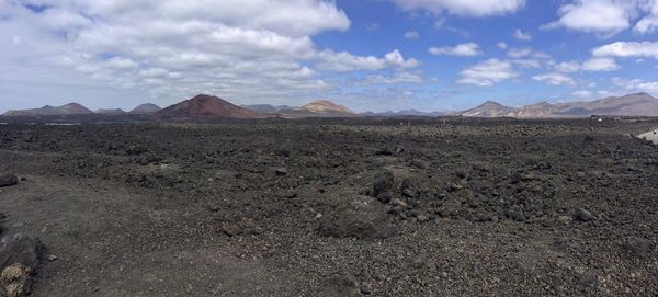 Scenic view of desert against sky