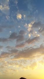 Low angle view of sky during sunset